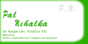 pal mihalka business card